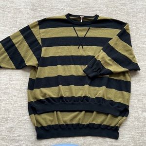 Free People surfing on your stripes oversized sweater xs/s